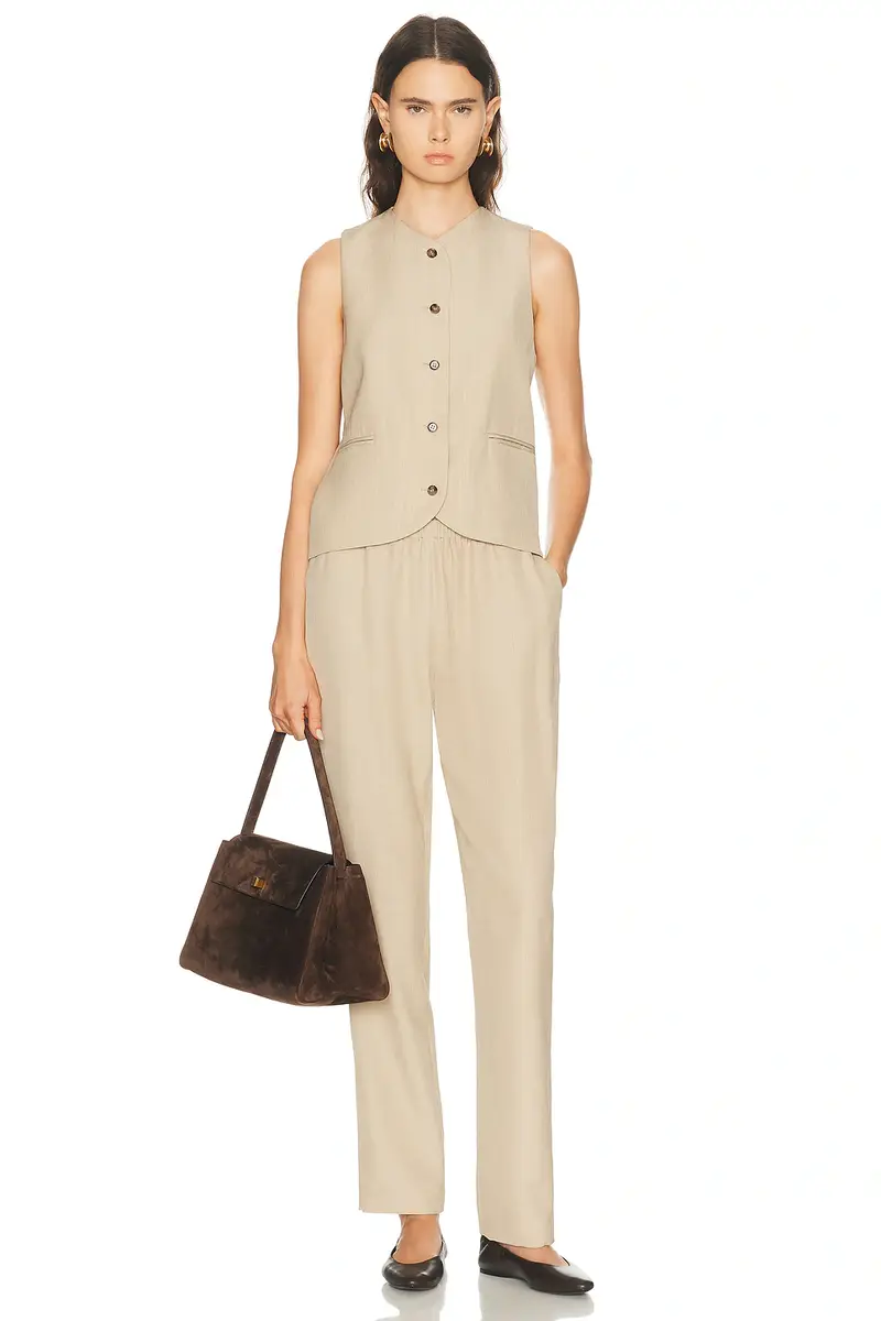 Loulou de Saison Paco High Neck Tailored Vest | Thumbnail 4 Loulou de Saison Paco High Neck Tailored Vest | Thumbnail 4