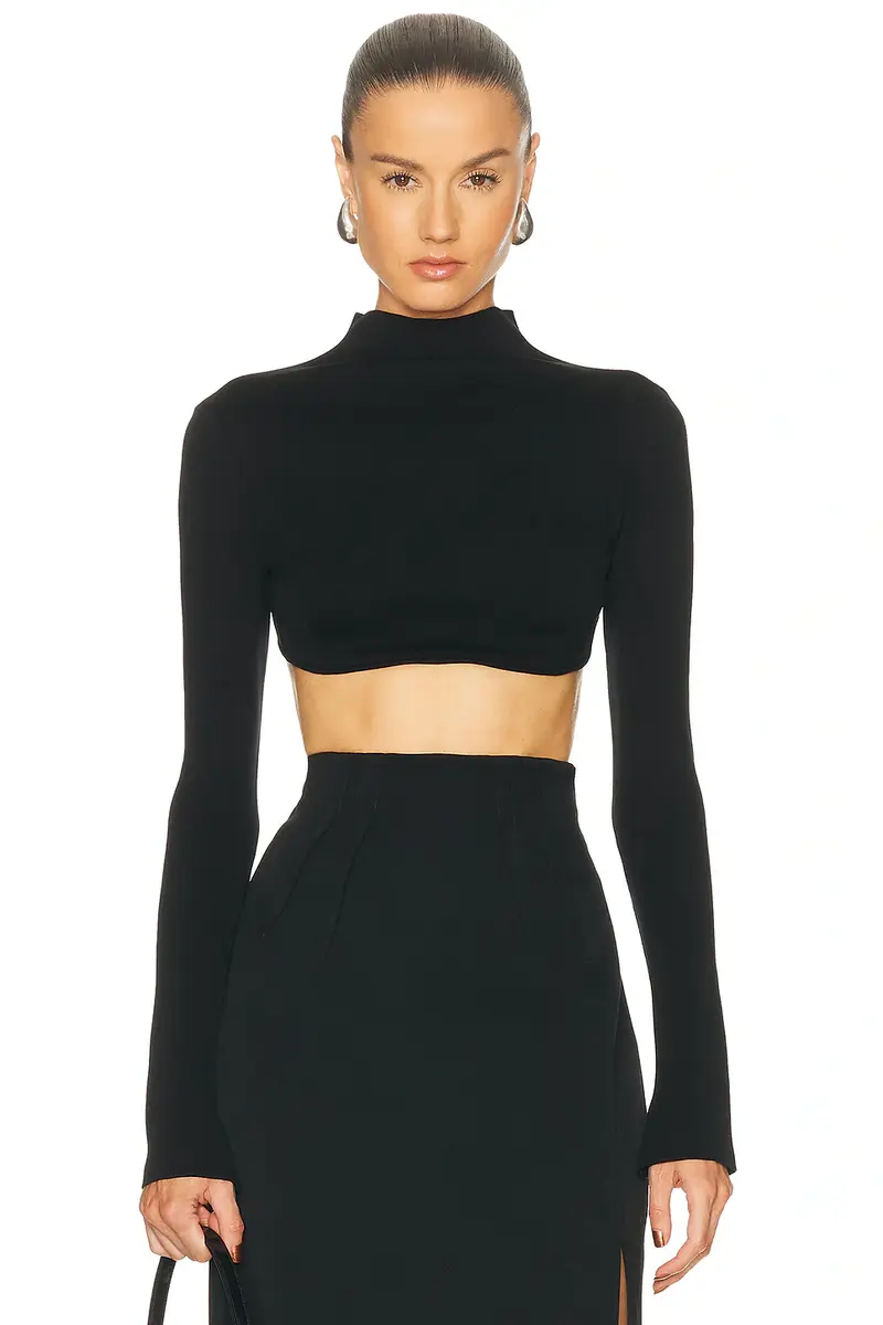 Mugler Cropped Long Sleeve Top | Thumbnail 2 Mugler Cropped Long Sleeve Top | Thumbnail 2