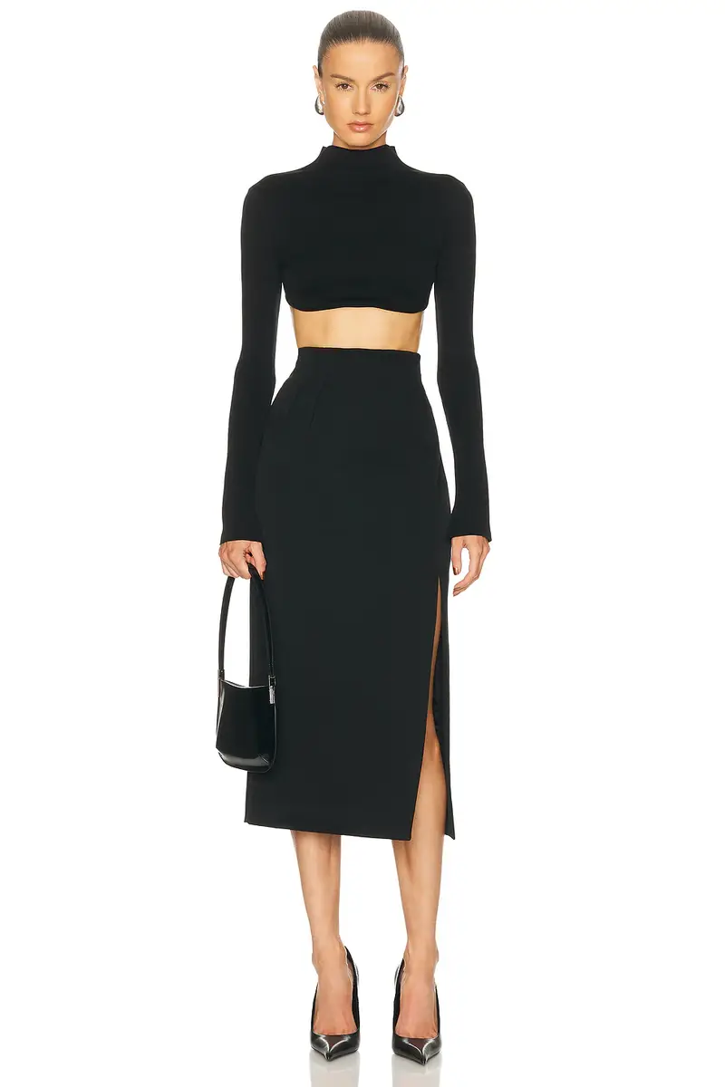 Mugler Cropped Long Sleeve Top | Thumbnail 5 Mugler Cropped Long Sleeve Top | Thumbnail 5