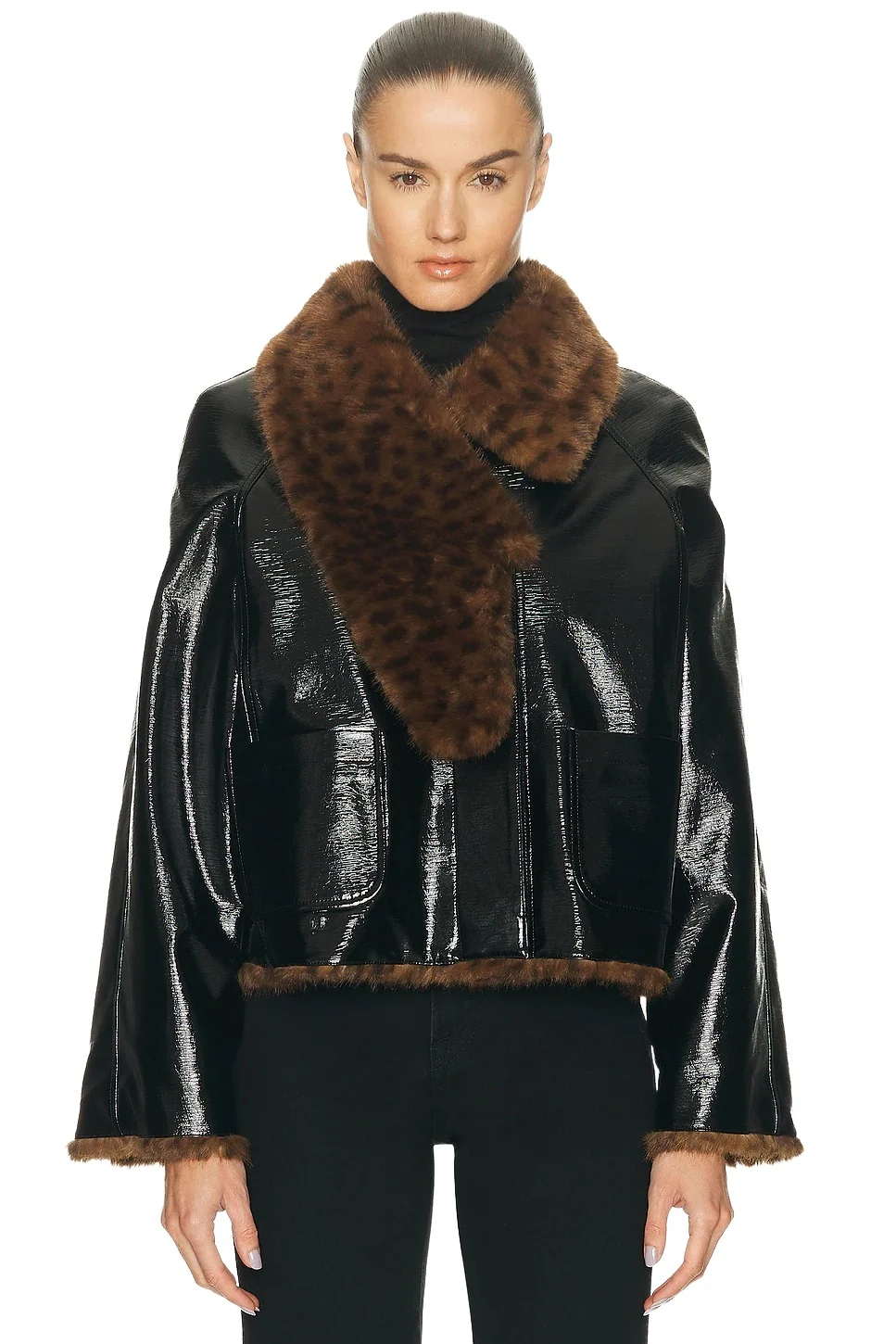 Revolve X JJ Pu Leopard Print Jacket Revolve X JJ Pu Leopard Print Jacket