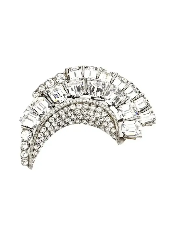 Half-Moon Crystal Brooch