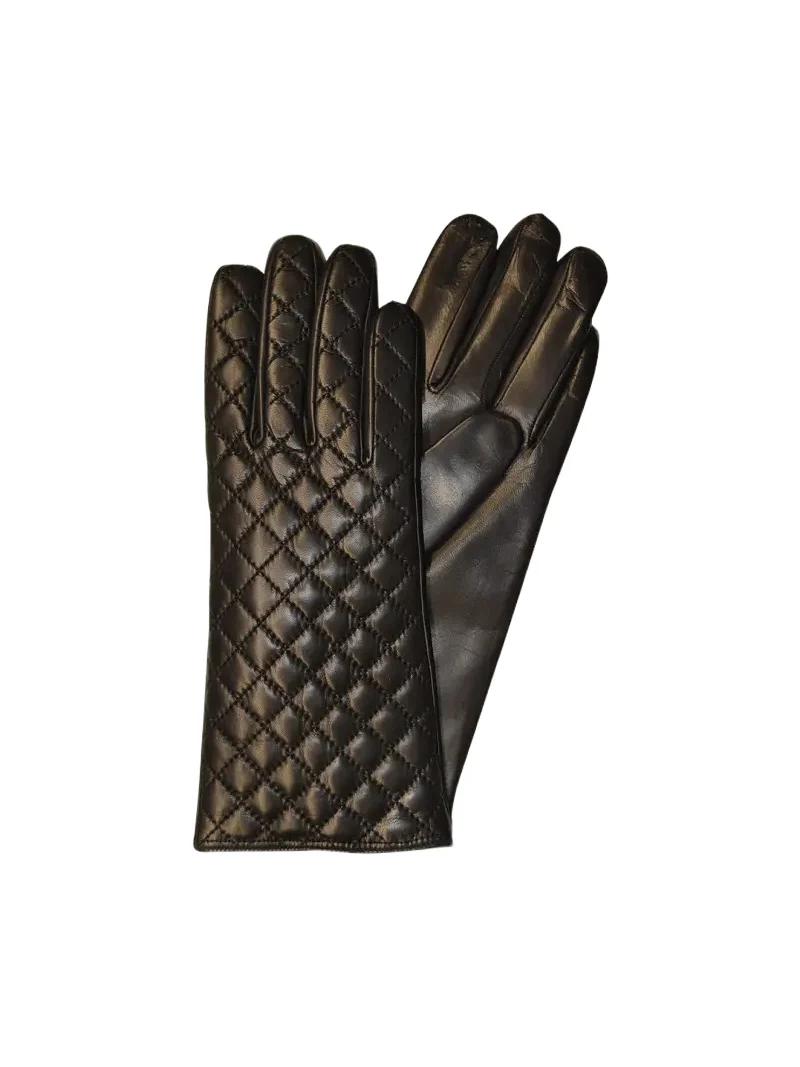 Neiman Marcus Quilted Leather Gloves w/ Cashmere-Lining