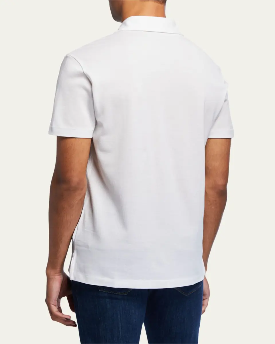 Ralph Lauren Purple Label Men's Jersey Pocket Polo Shirt, White | Thumbnail 2