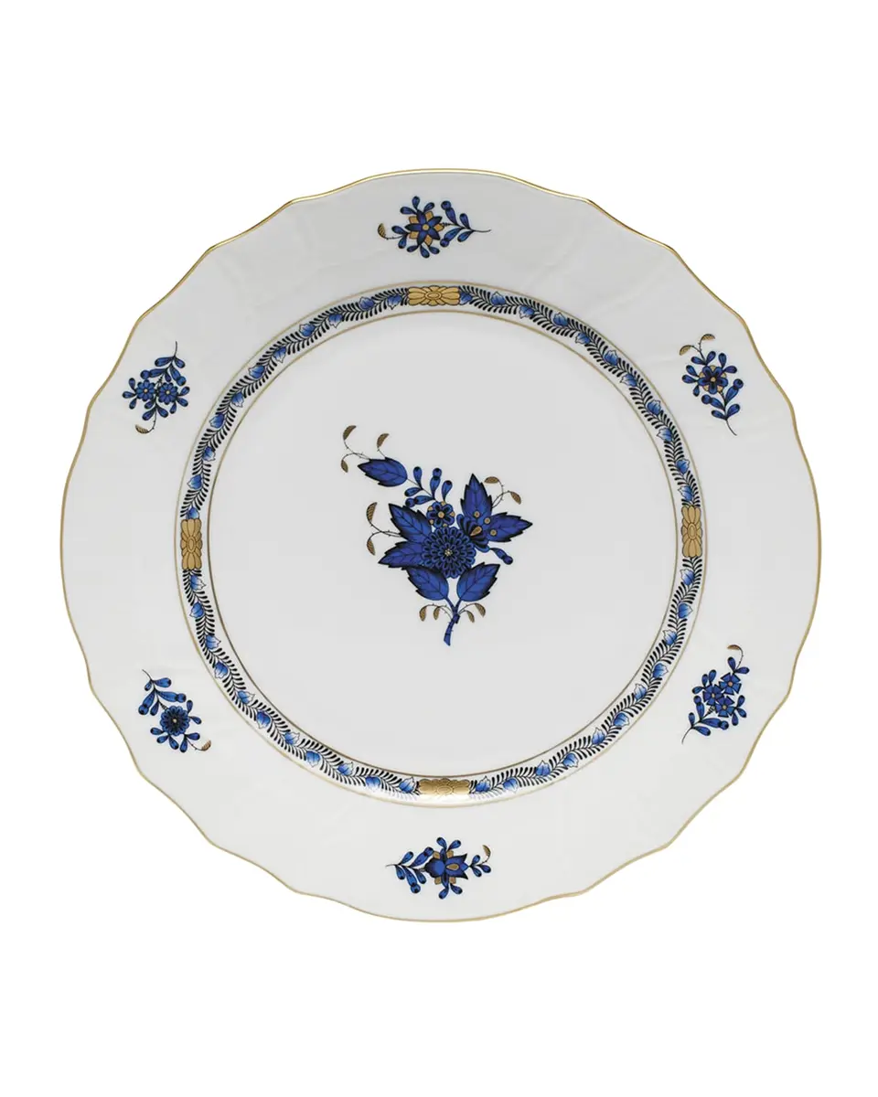 Herend Chinese Bouquet Black Sapphire Dinner Plate