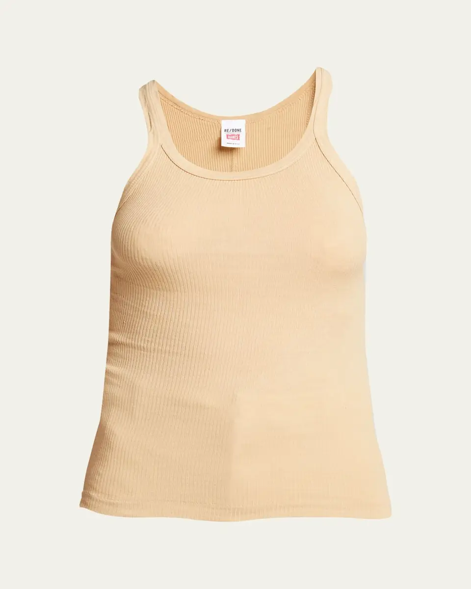 RE/DONE Ribbed Scoop-Neck Fitted Tank | Thumbnail 13