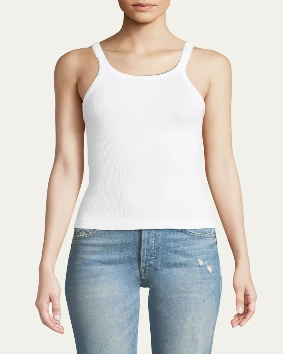 RE/DONE Ribbed Scoop-Neck Fitted Tank | Thumbnail 6