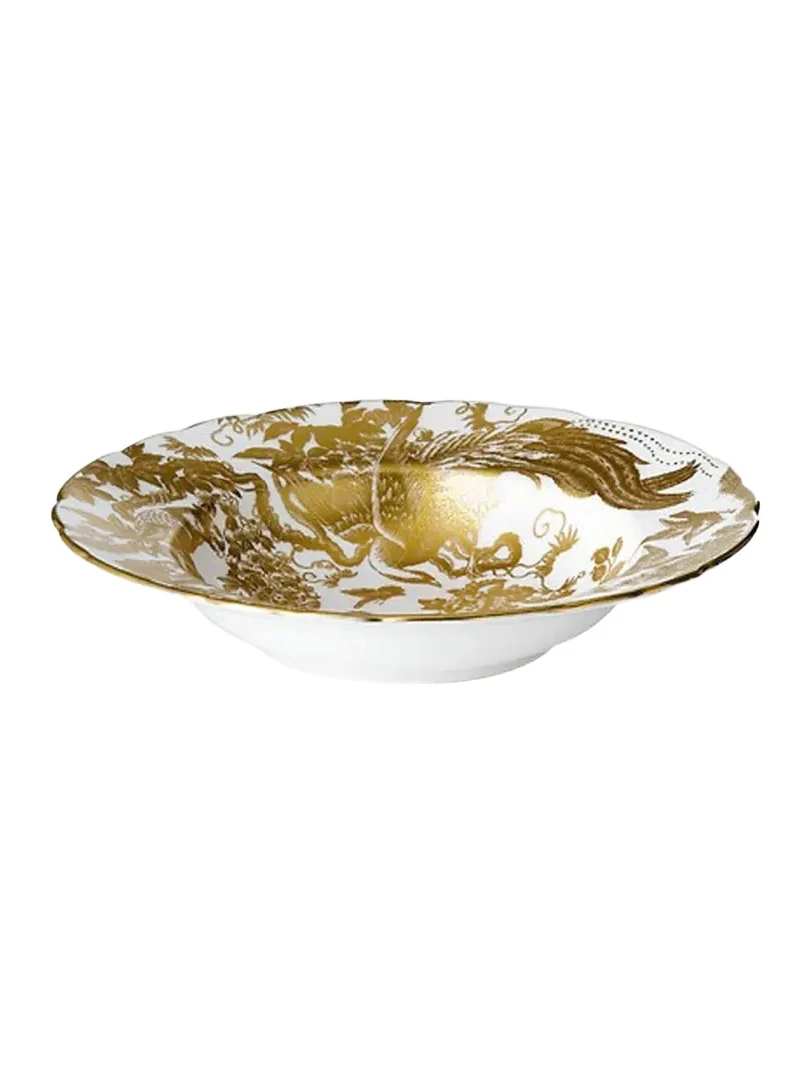 Royal Crown Derby Gold Aves Rim Soup Plate