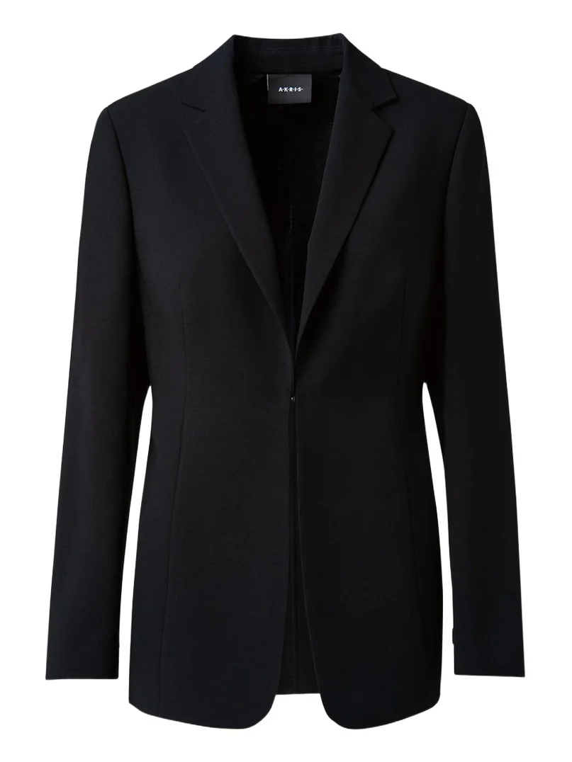 Akris Odette Long Wool Blazer Jacket