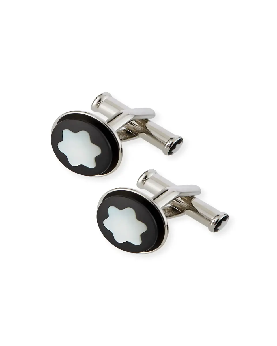 Montblanc Men's Round Snowcap Emblem Cufflinks | Thumbnail 2