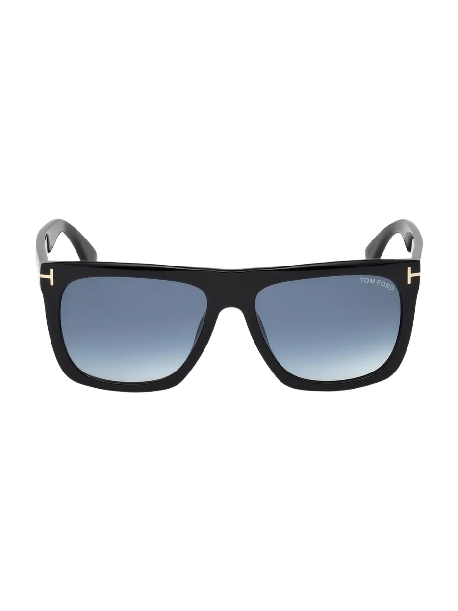 Morgan Thick Square Acetate Sunglasses, Black/Blue
