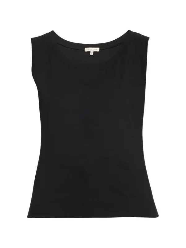 Stretch Cotton Scoop Neck Tank