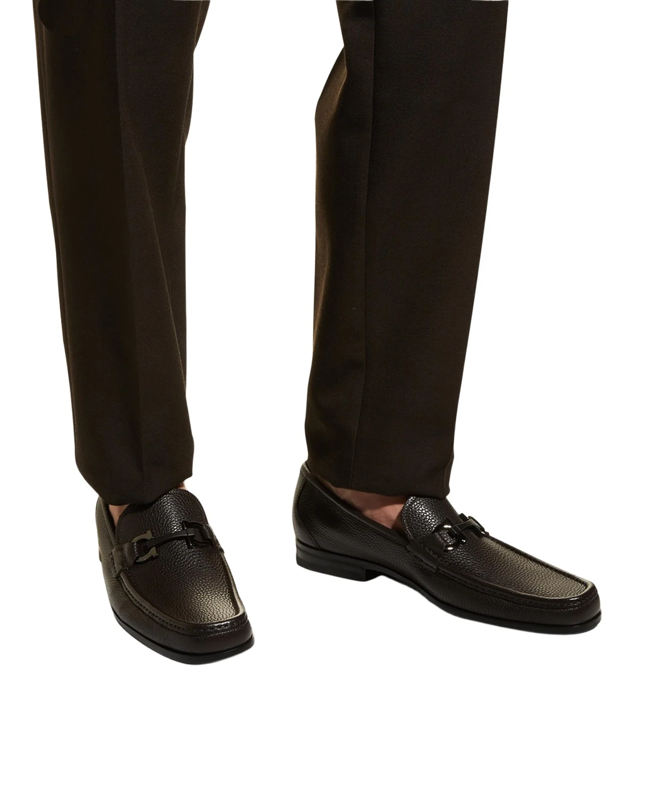 Men's Grandioso Grained Calfskin Gancini Loafer