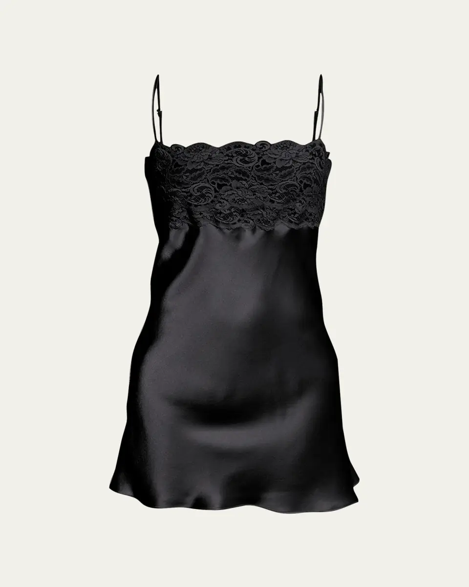Christine Lingerie Bijoux Lace-Trim Silk Chemise | Thumbnail 3 Christine Lingerie Bijoux Lace-Trim Silk Chemise | Thumbnail 3