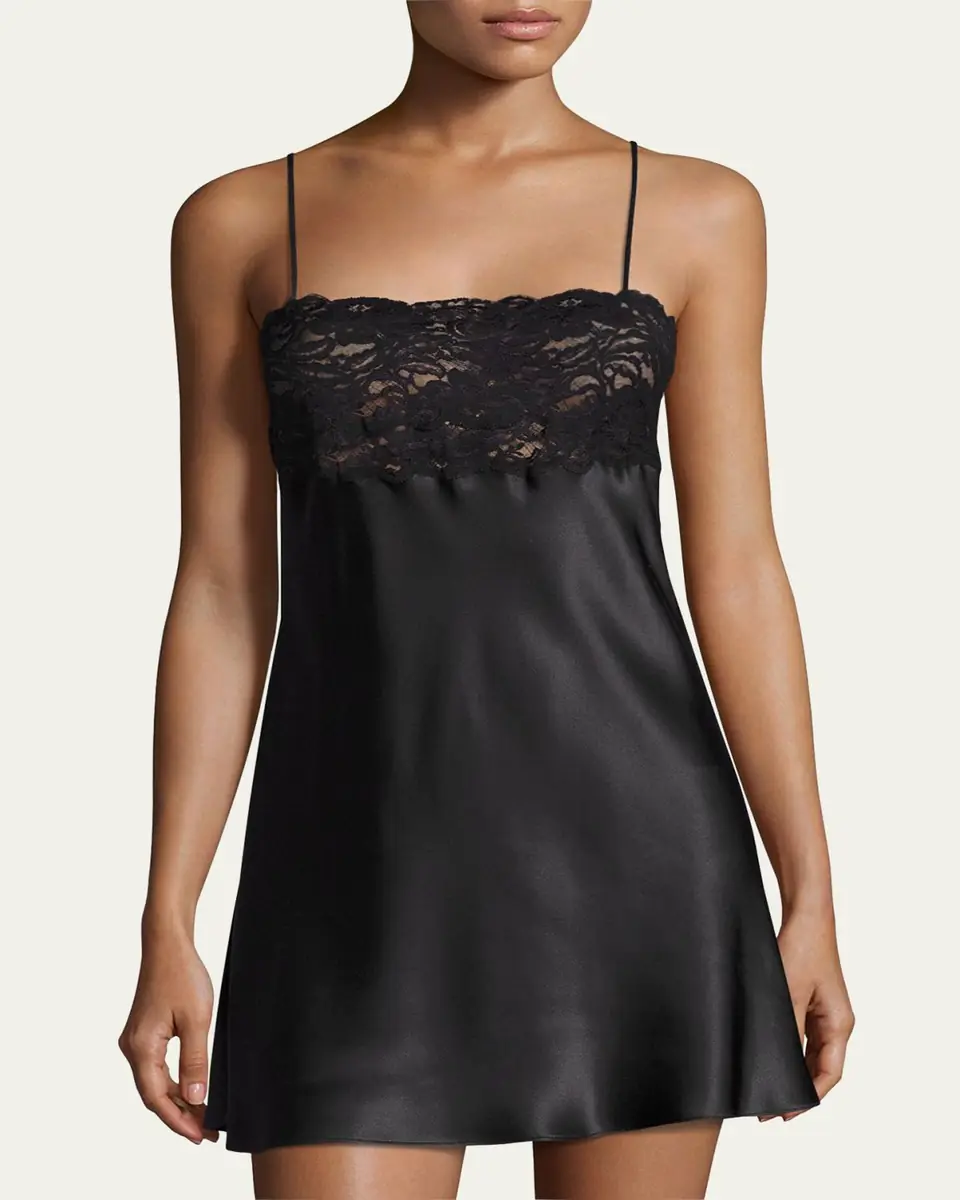 Christine Lingerie Bijoux Lace-Trim Silk Chemise | Thumbnail 4 Christine Lingerie Bijoux Lace-Trim Silk Chemise | Thumbnail 4