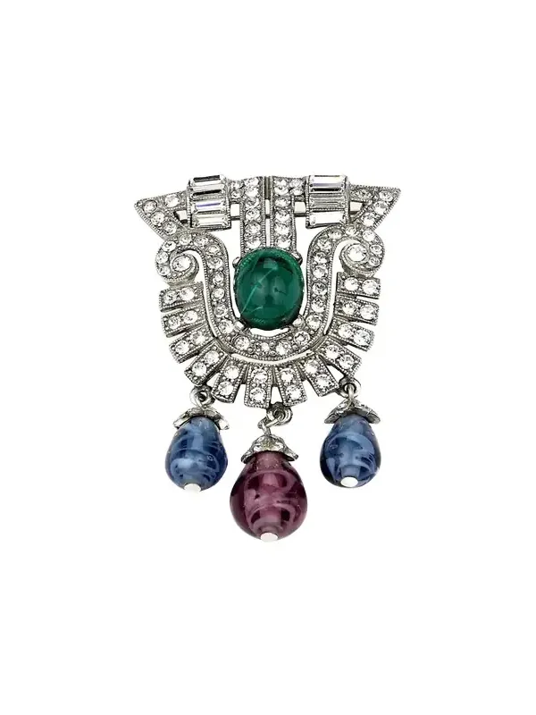 Crystal Multi-Drop Brooch