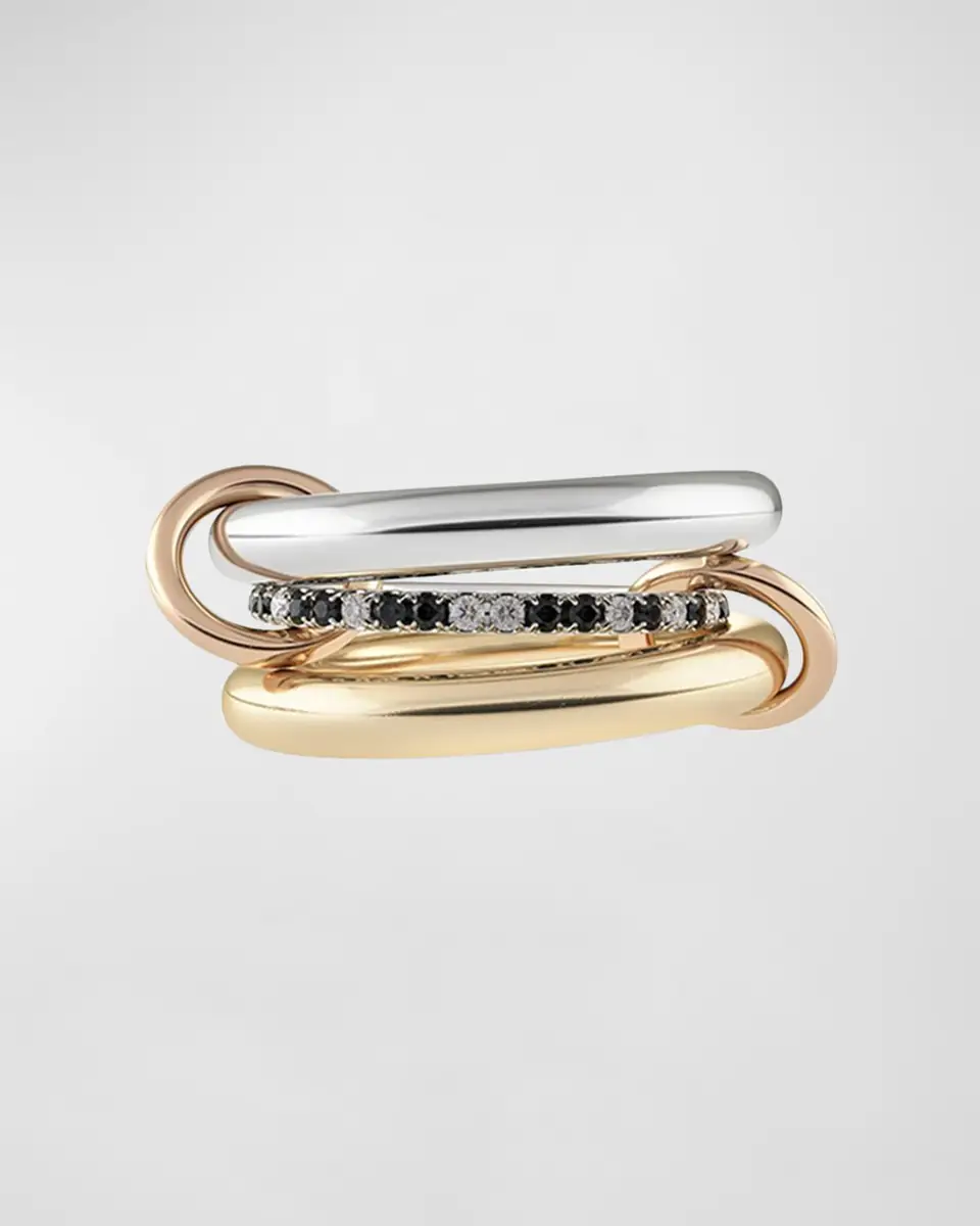 Spinelli Kilcollin Libra 18k Gold & Silver 3-Link Ring w/ Micropave Diamonds | Thumbnail 3