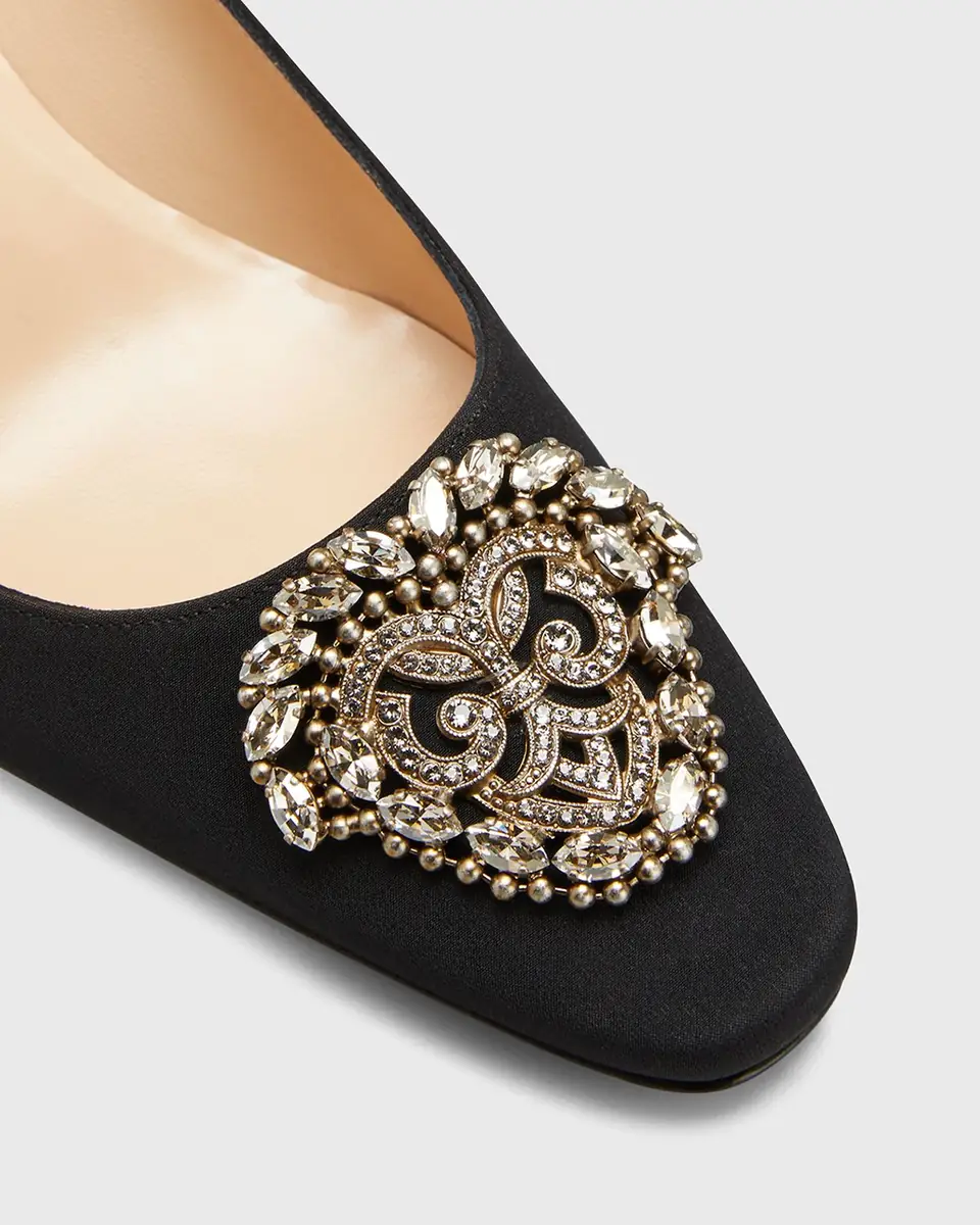 Manolo Blahnik Okkato Low-Heel Crepe Pumps | Thumbnail 2