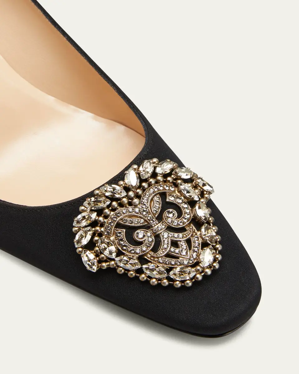 Manolo Blahnik Okkato Low-Heel Crepe Pumps | Thumbnail 5