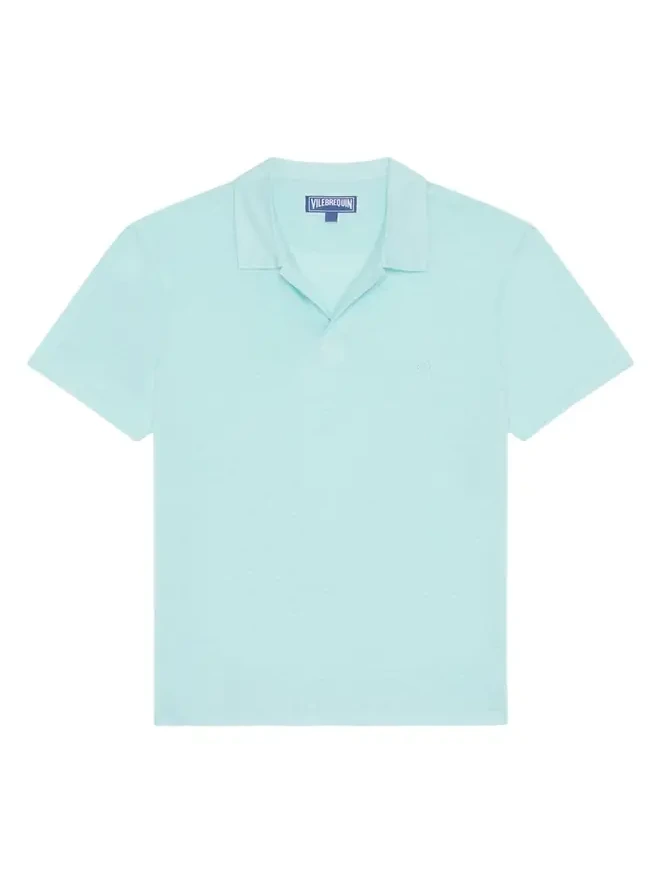 Men's Linen Jersey Johnny Collar Polo Shirt