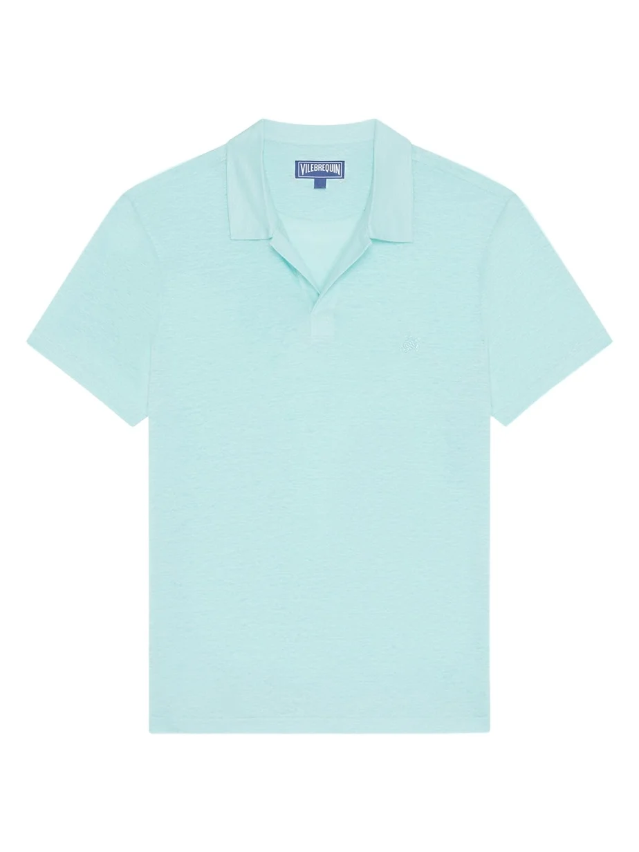 Vilebrequin Men's Linen Jersey Johnny Collar Polo Shirt
