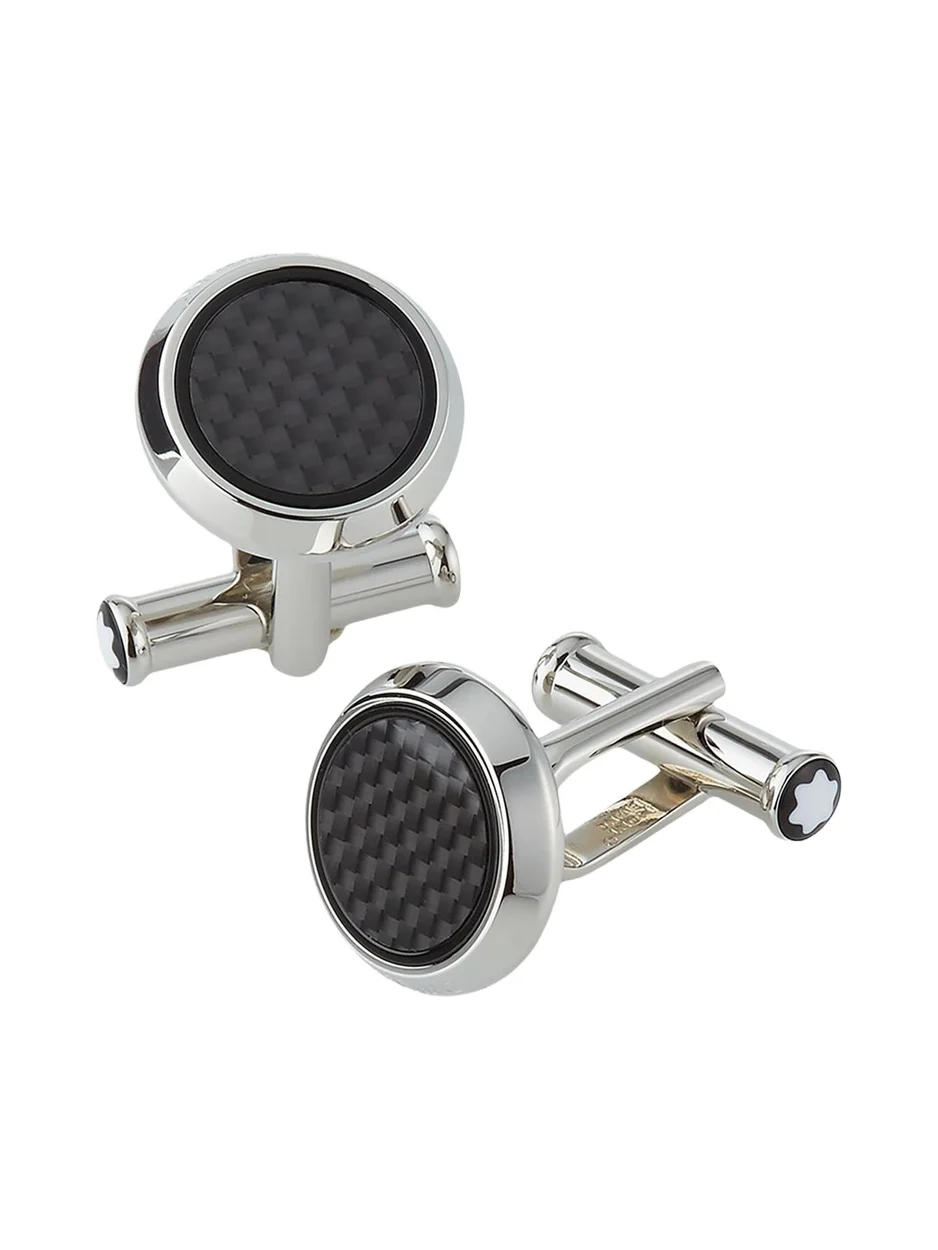 Men's Round Carbon Fiber Cufflinks Men's Round Carbon Fiber Cufflinks