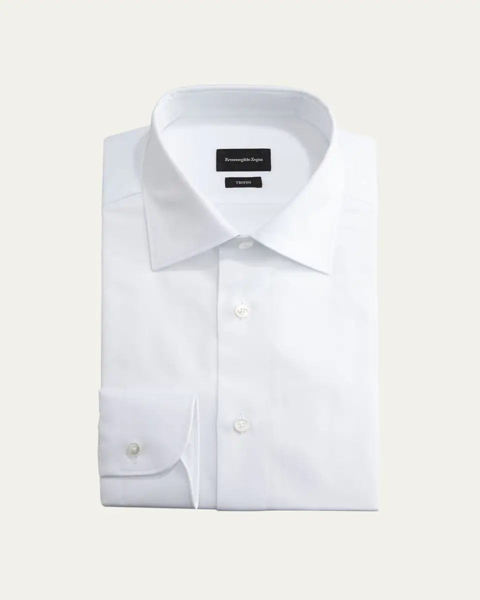 ZEGNA Men's Trofeo Solid Regular-Fit Dress Shirt | Thumbnail 3
