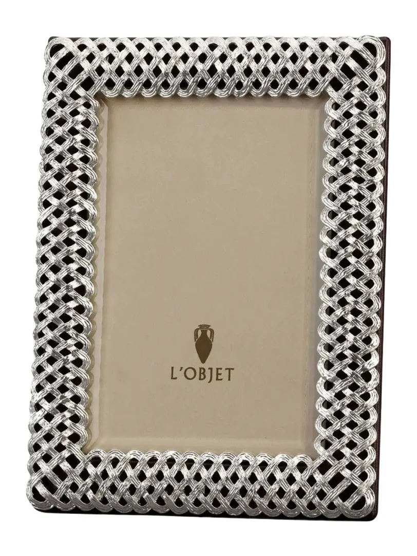 L'Objet Platinum Braid 4" x 6" Picture Frame