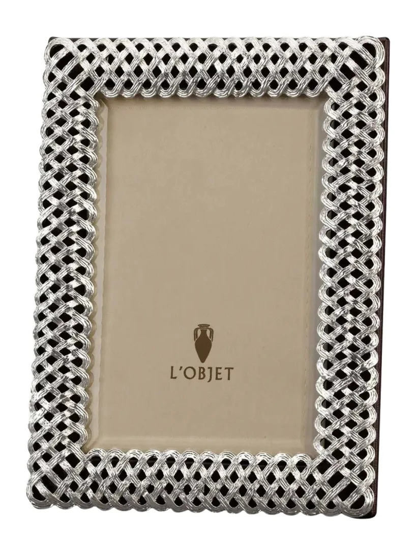L'Objet Braid Platinum Picture Frame, 8" x 10"