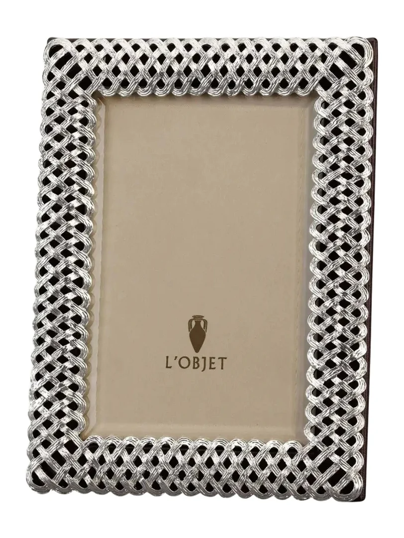 L'Objet Platinum Braid 5" x 7" Picture Frame