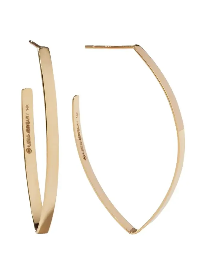 14K Gold Small Flat Blake Hoop Earrings