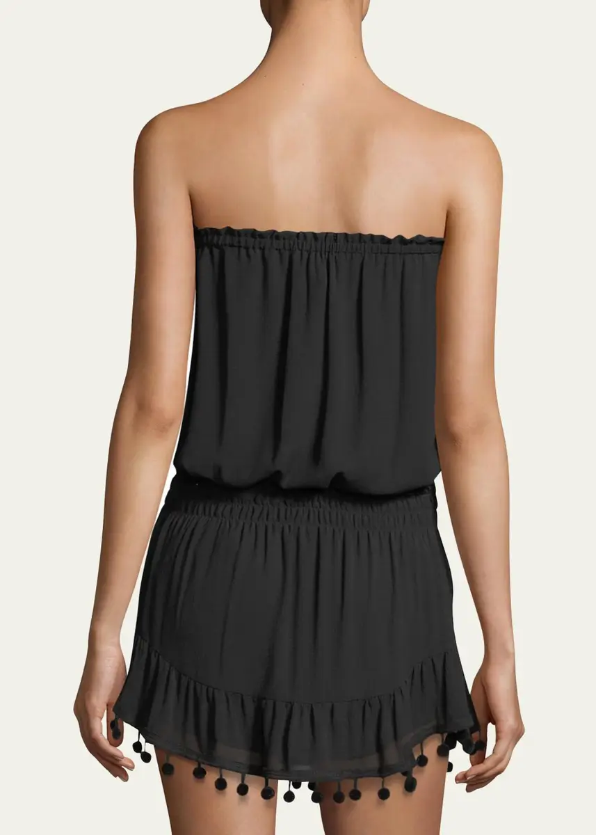 Ramy Brook Marcie Strapless Coverup Dress with Pompoms | Thumbnail 2
