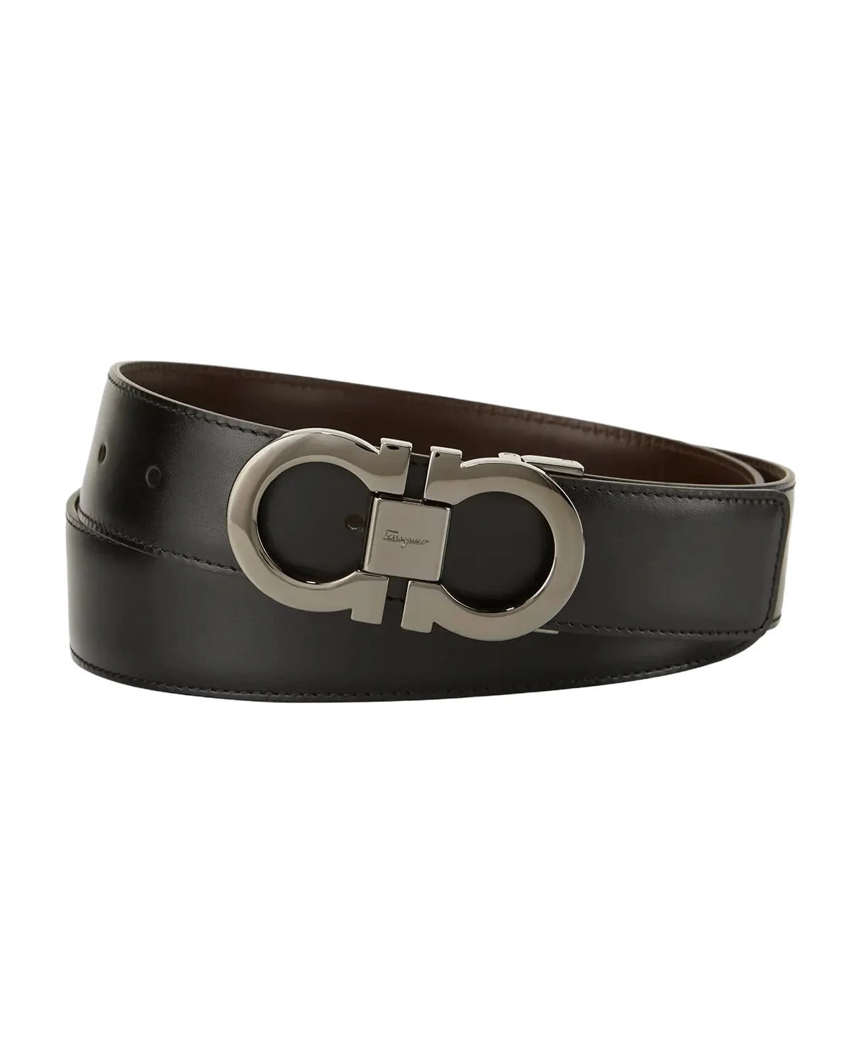 Men's Reversible Leather Double-Gancio Belt Men's Reversible Leather Double-Gancio Belt