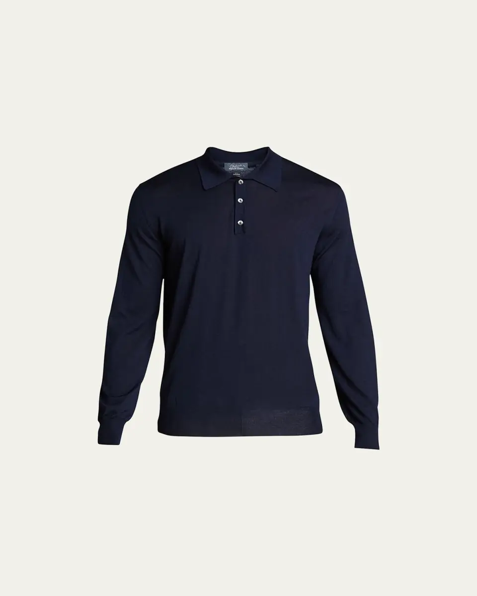 Bergdorf Goodman Long-Sleeve Cashmere Polo Sweater | Thumbnail 11