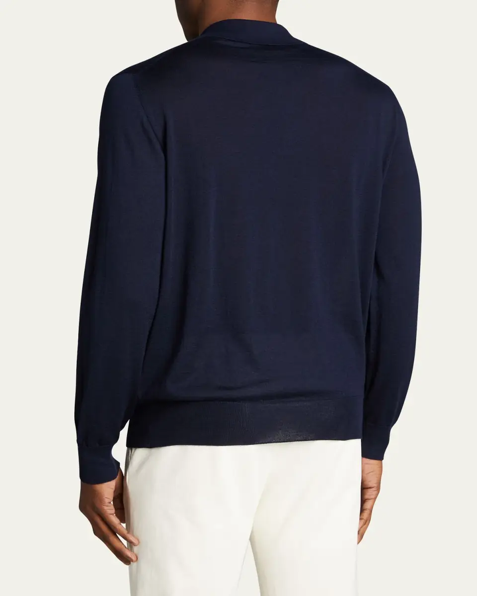 Bergdorf Goodman Long-Sleeve Cashmere Polo Sweater | Thumbnail 13