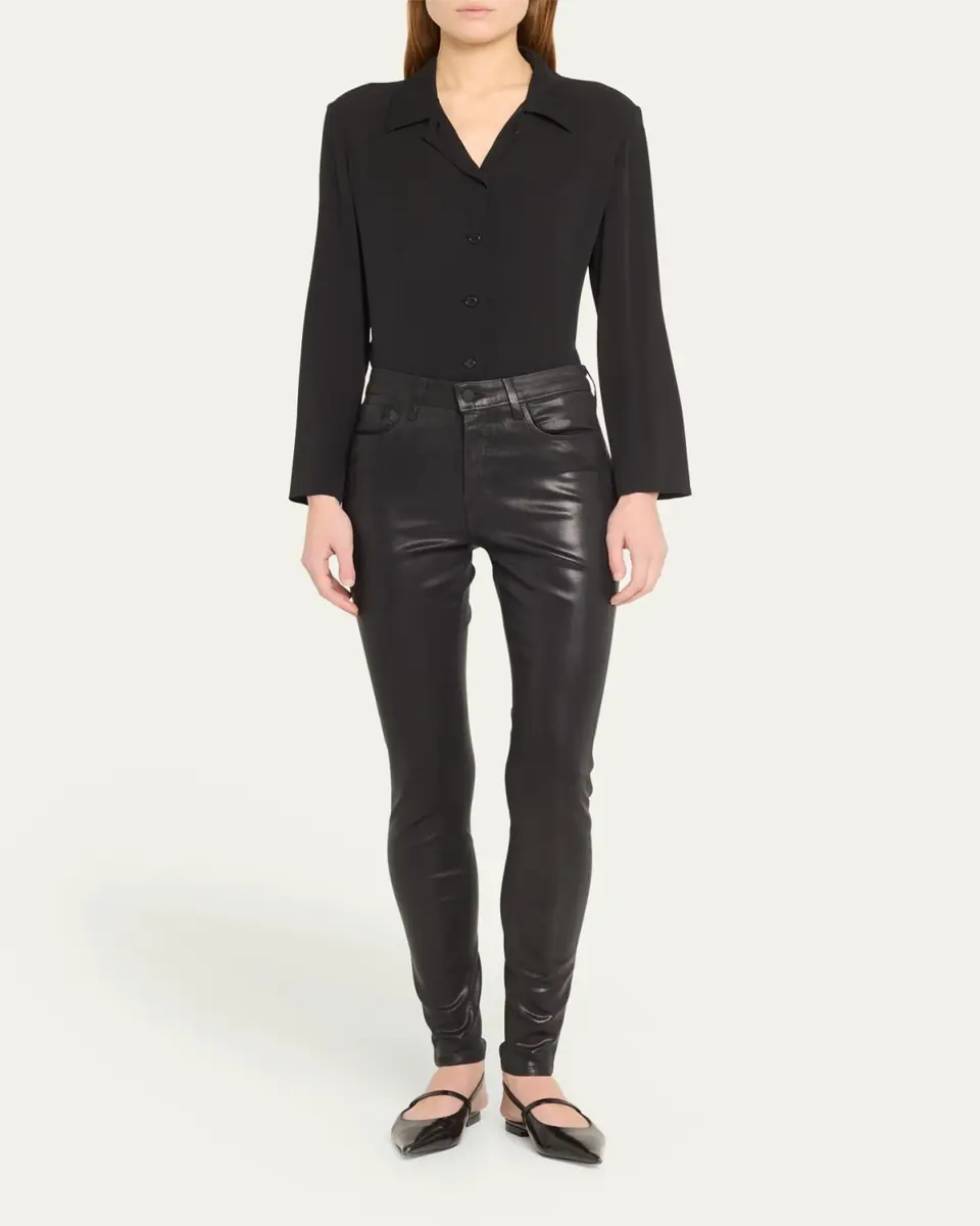 L'Agence Marguerite Coated Modal Denim High-Rise Skinny Jeans | Thumbnail 8 L'Agence Marguerite Coated Modal Denim High-Rise Skinny Jeans | Thumbnail 8