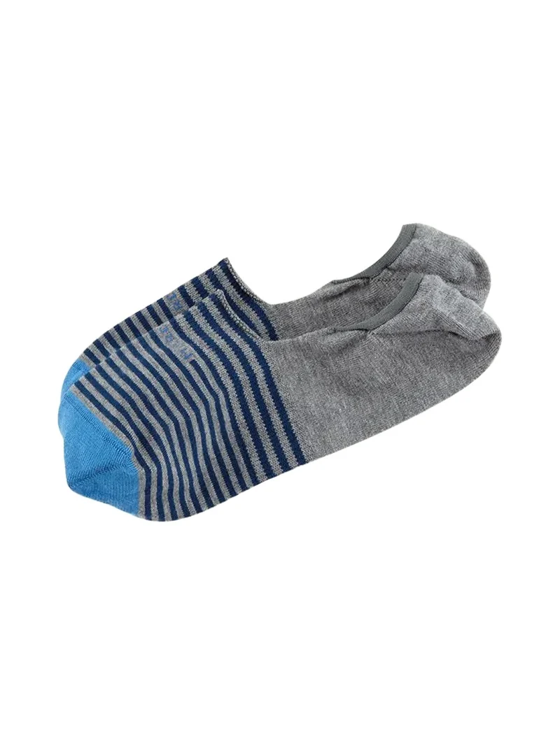 Marcoliani Invisible Touch Striped No-Show Socks