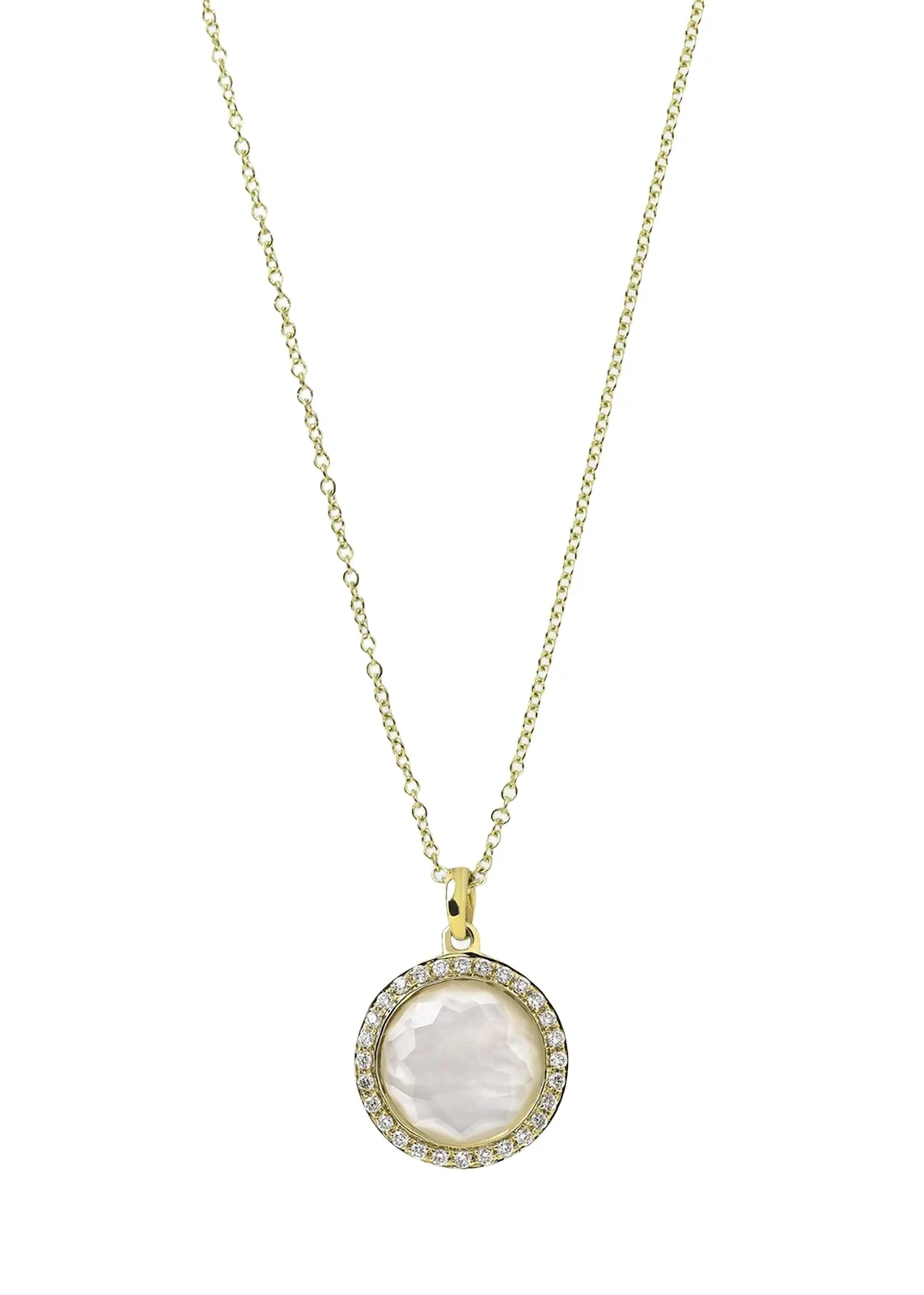 Small Pendant Necklace in 18K Gold with Diamonds