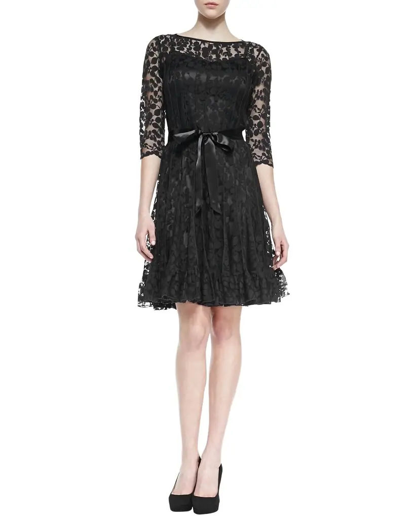 Rickie Freeman for Teri Jon 3/4-Sleeve Lace Overlay Cocktail Dress | Image 1 Rickie Freeman for Teri Jon 3/4-Sleeve Lace Overlay Cocktail Dress | Image 1