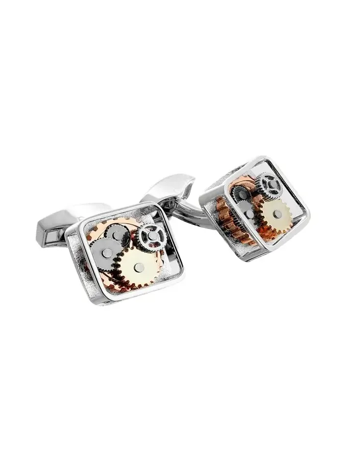 Gunmetal Gear Cuff Links, Brass Gunmetal Gear Cuff Links, Brass