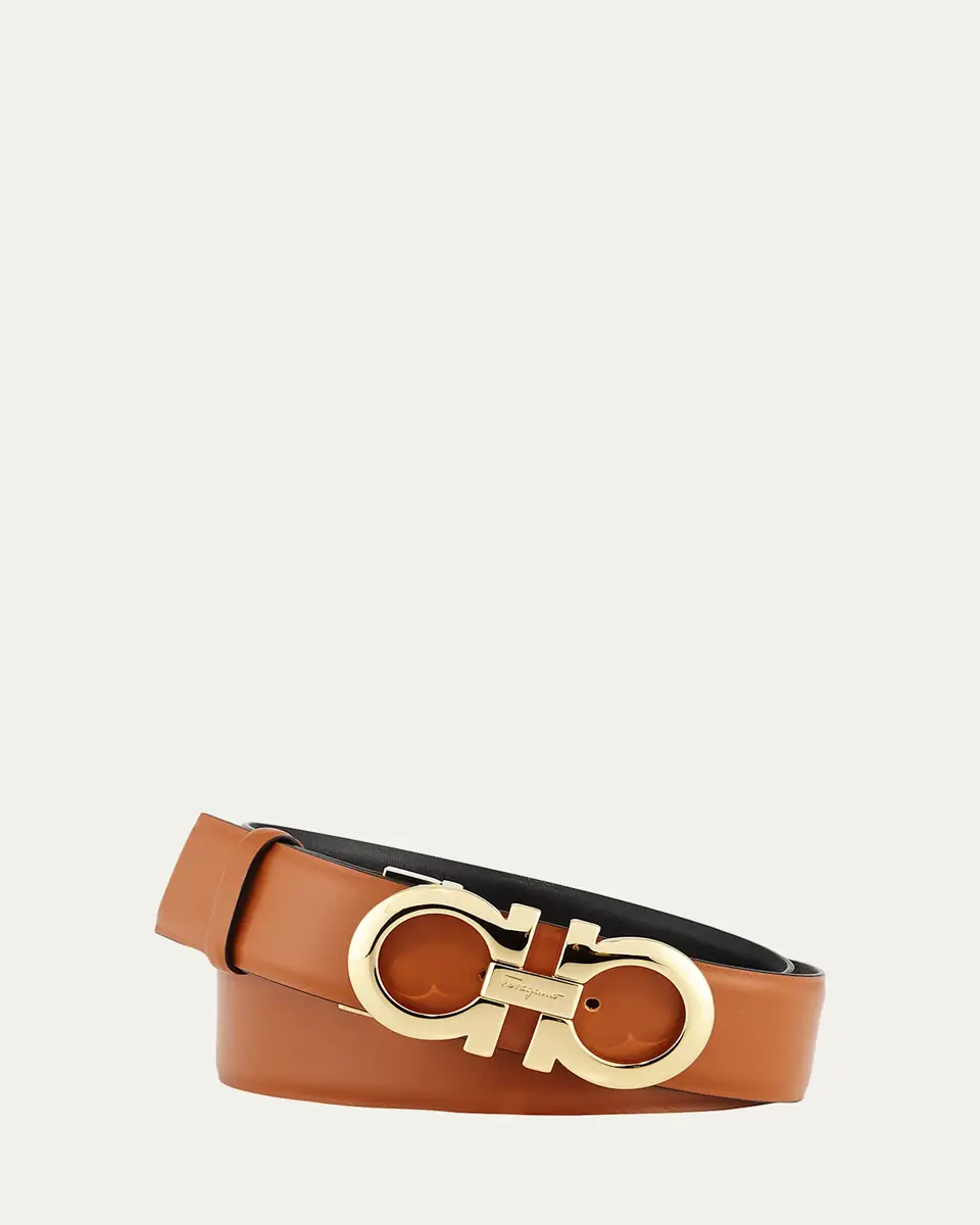Ferragamo Gancini-Buckle Reversible Leather Belt | Thumbnail 2 Ferragamo Gancini-Buckle Reversible Leather Belt | Thumbnail 2
