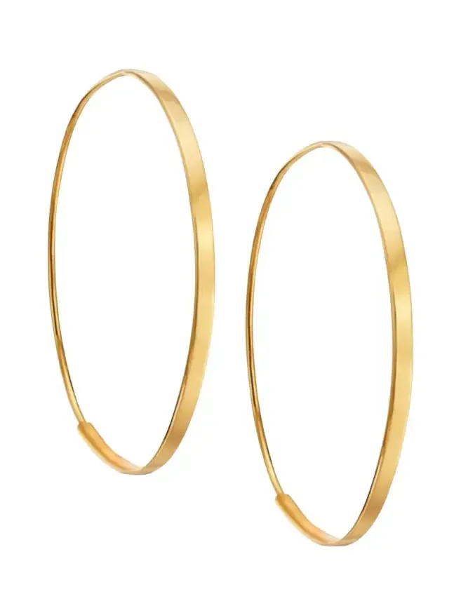 14K Gold Small Flat Magic Hoop Earrings