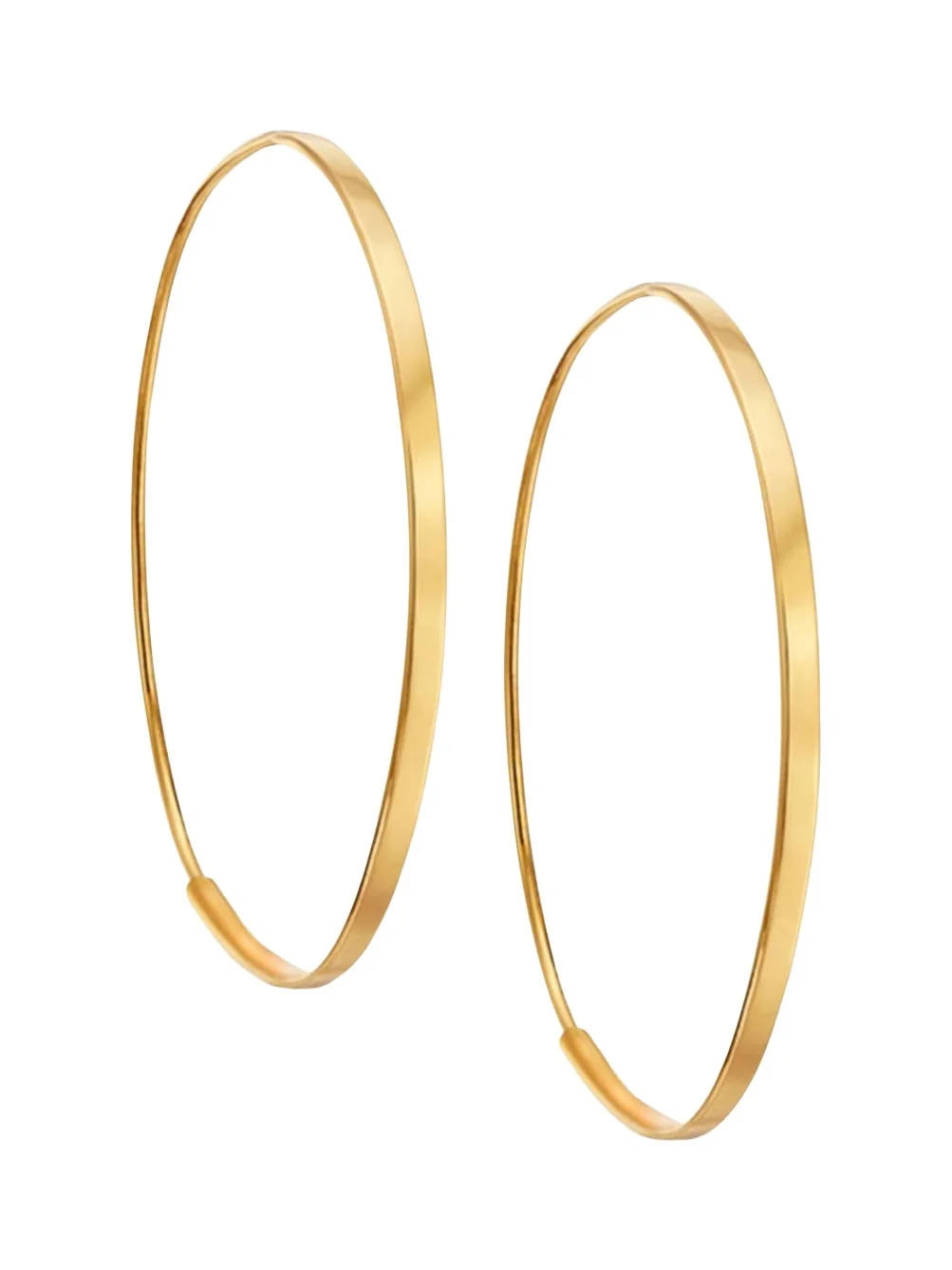 14K Gold Small Flat Magic Hoop Earrings