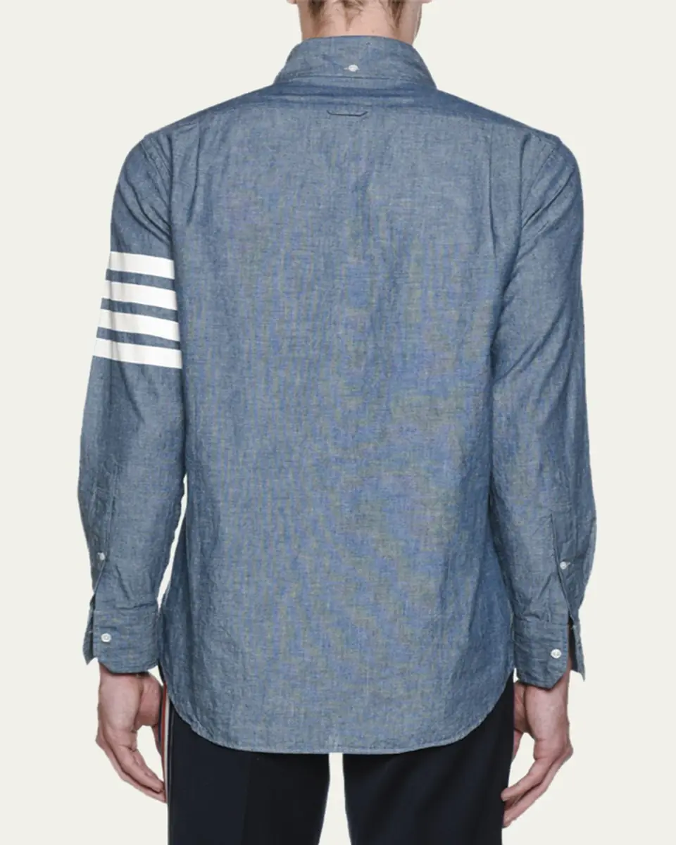 Thom Browne Men's Chambray Long-Sleeve Shirt | Thumbnail 3