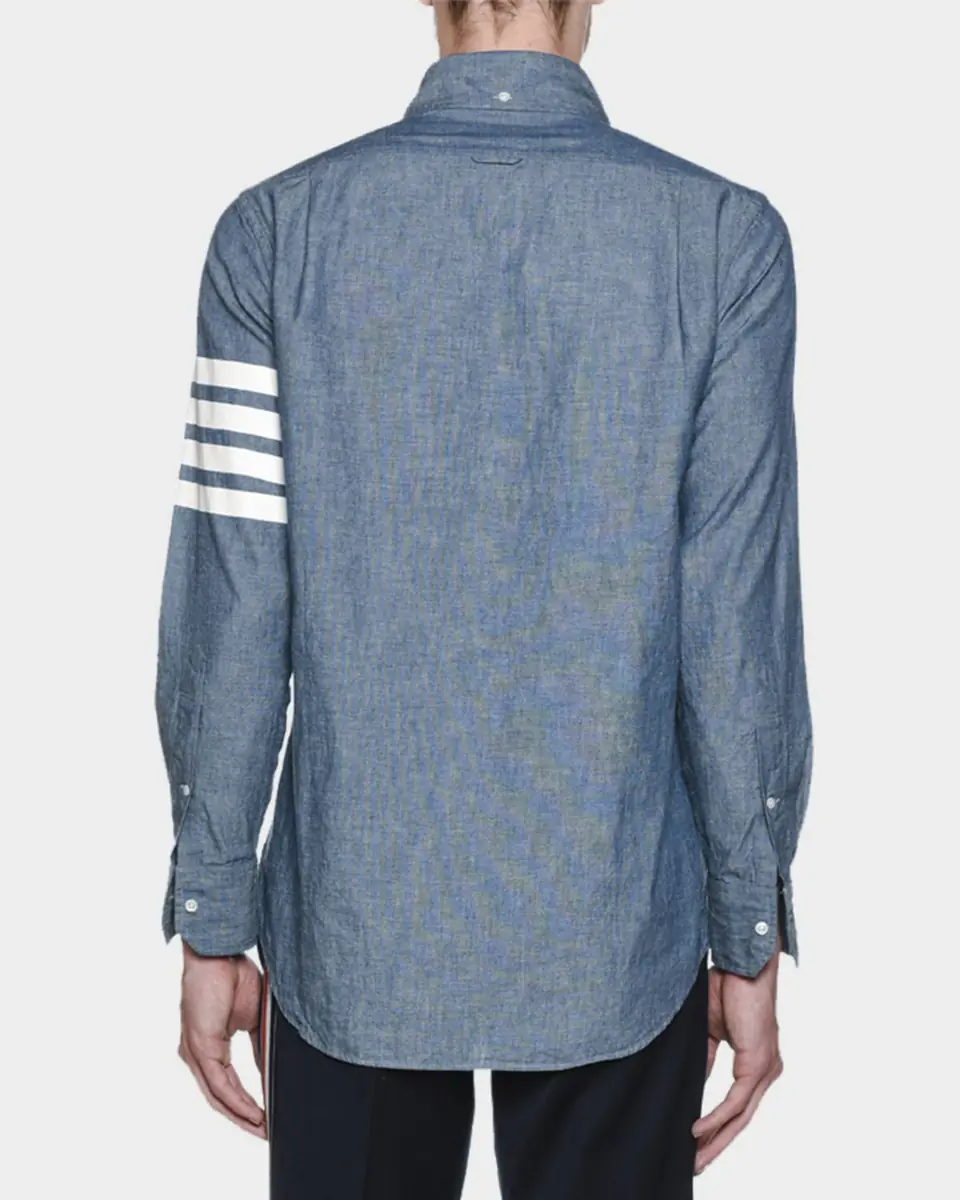 Thom Browne Men's Chambray Long-Sleeve Shirt | Thumbnail 4
