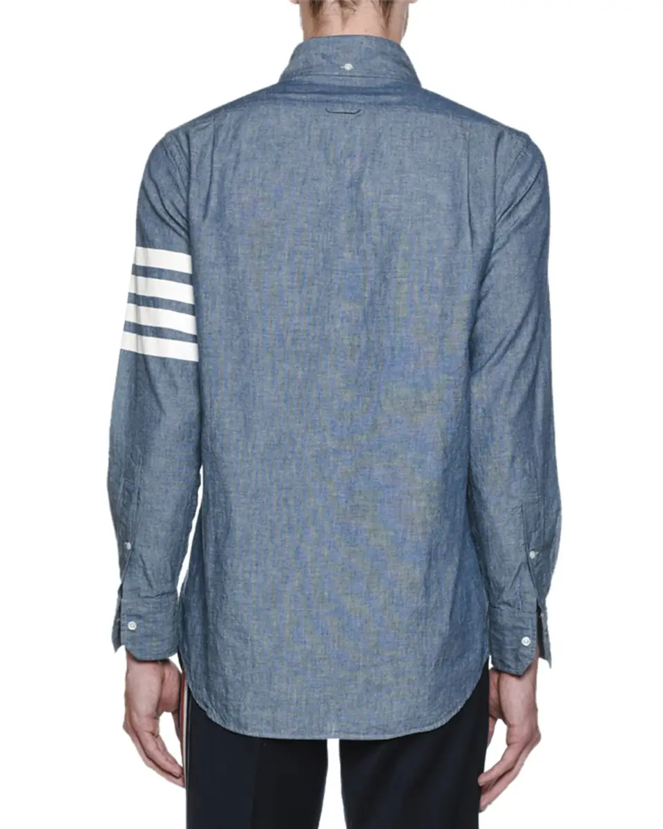 Thom Browne Men's Chambray Long-Sleeve Shirt | Thumbnail 5