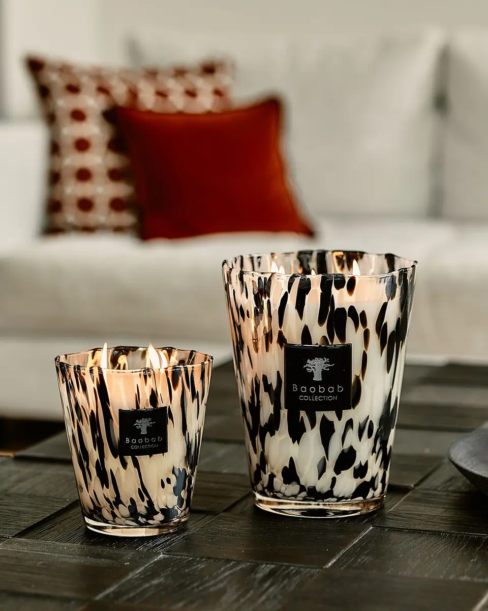 BAOBAB COLLECTION Black Pearls Scented Candle, 13.8" | Thumbnail 4