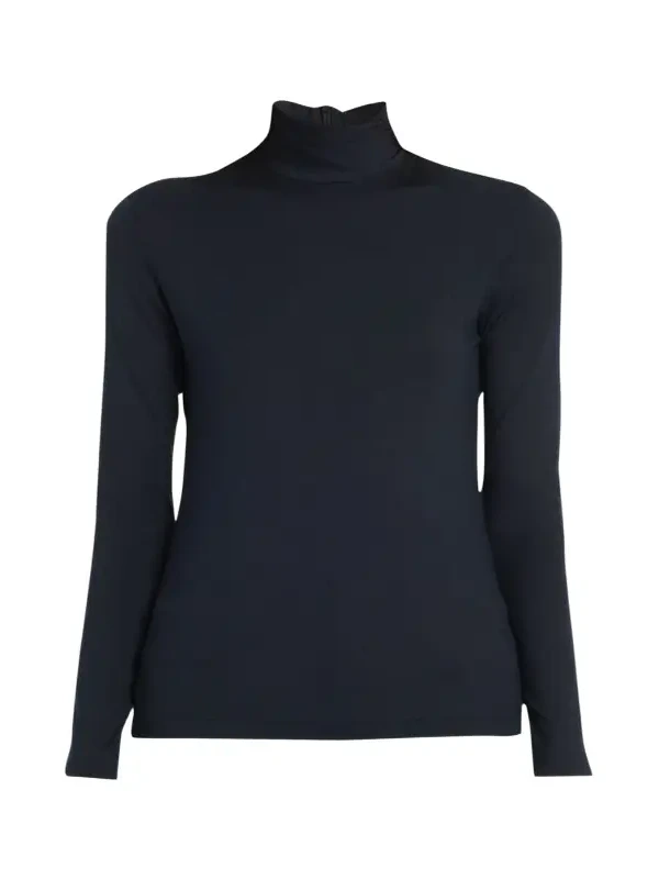 Silk-Cotton Jersey Turtleneck Top