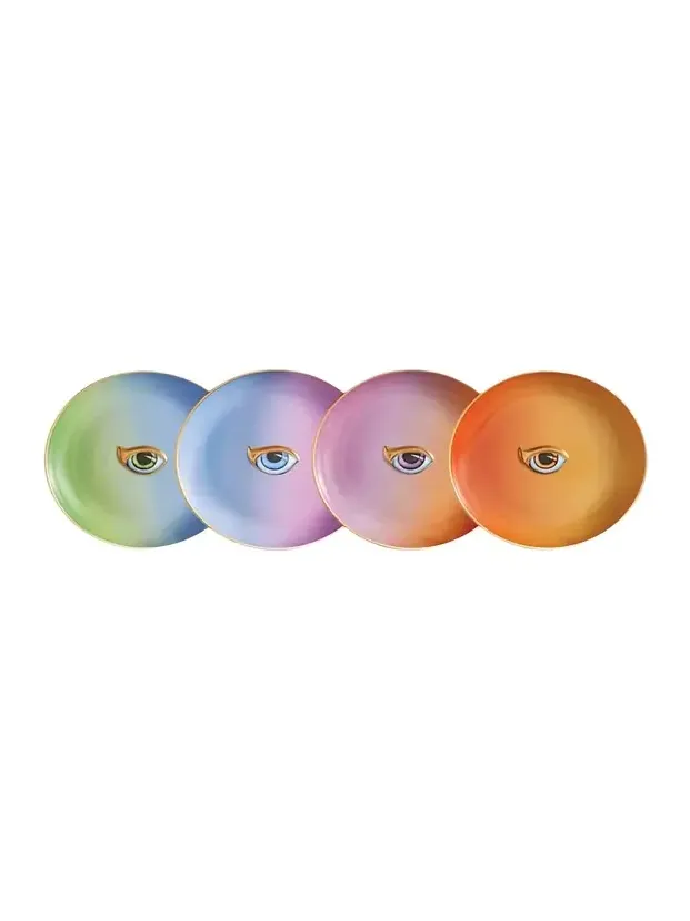 L'Objet Lito Canape Assorted Plates, Set of 4