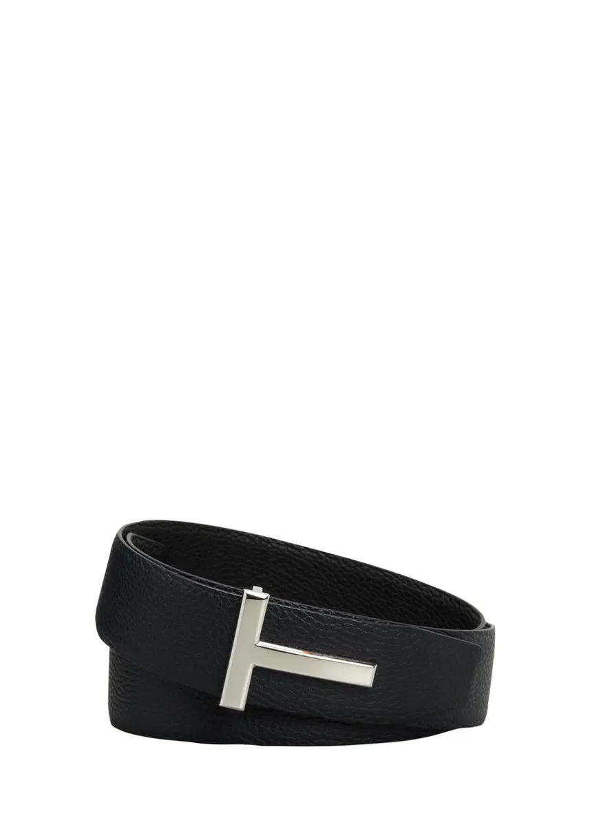 Tom Ford Men's Signature T Reversible Leather Belt | Thumbnail 3 Tom Ford Men's Signature T Reversible Leather Belt | Thumbnail 3