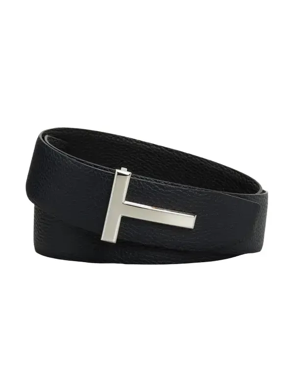 Men's Signature T Reversible Leather Belt Men's Signature T Reversible Leather Belt